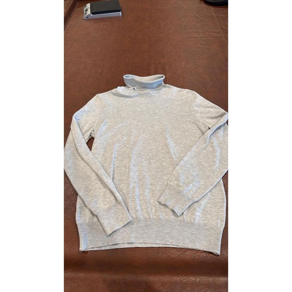 Madison Grey Crew Turtleneck Sweater Size Large Gray